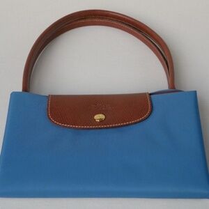 Longchamp Le Pilage Blue-Teal Medium Tote Bag